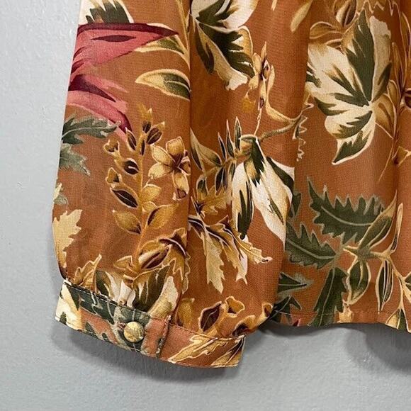 Christopher & Banks Size Large XL Boho Floral Blouse Semi Sheer Peasant Top - Picture 6 of 10